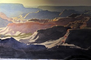 Canyon highlights under painting