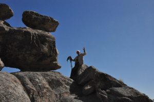 Frank on the rocks